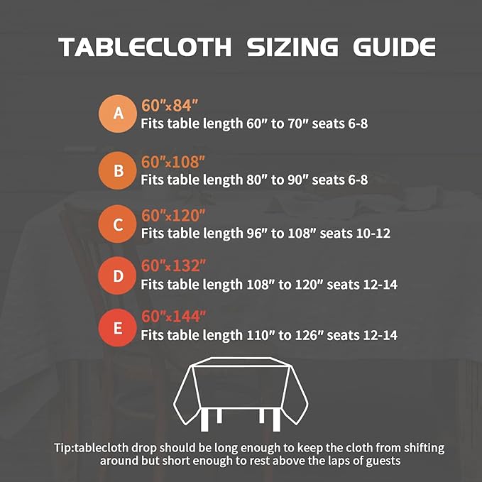 EVERLY 100% Pure Linen Rectangle Tablecloths 60x120Inches for Dining,Buffet P...