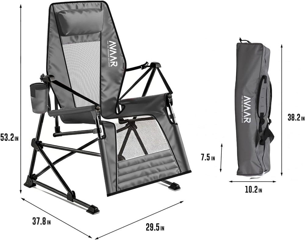 Go-Horizon Hammock Reclining Camping Chair 400 lbs,Full Lie-Flat Folding Chai...