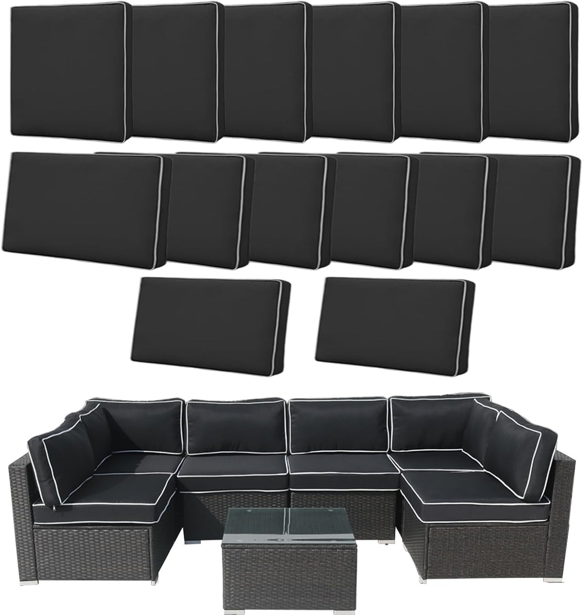 patio cushion covers replacement outdoor couch cushions covers, main product view