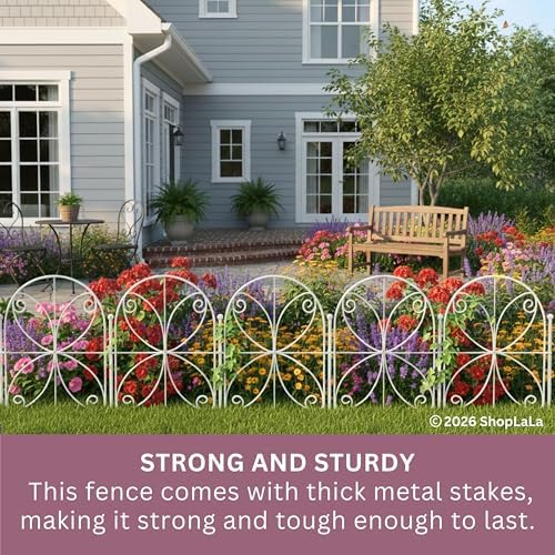 ShopLaLa Decorative Garden Fence (10 Panels) 12.5inx16.5in Animal Barrier