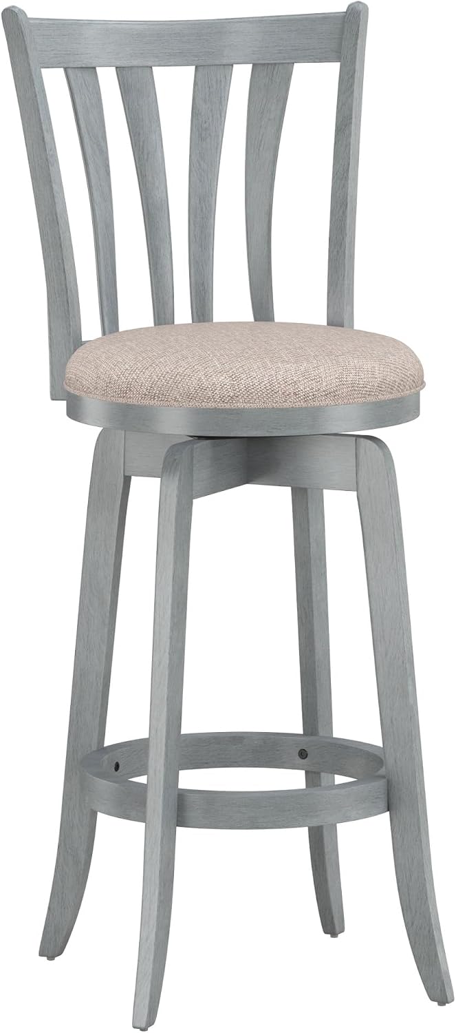 Hillsdale Furniture Savana Wood Bar Height Stool, 30" high, Blue Wire Brush