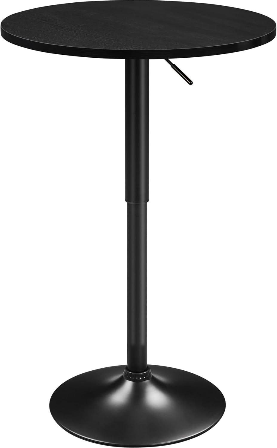 Yaheetech Round Bar Table, Adjustable 27.5-36" Height, Full Black