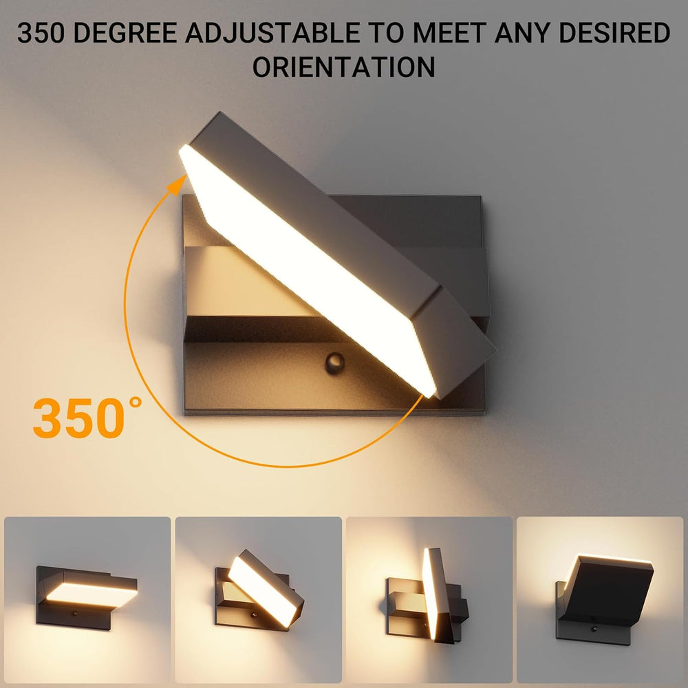 Tipace Outdoor Wall-Porch-Light,Modern Exterior LED Wall Sconce,24W-Led Black...