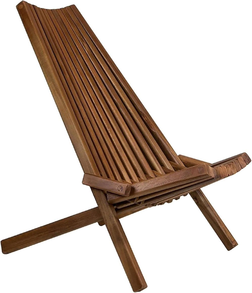 Melino Wooden Folding Tamarack Chairs, FSC Certified Acacia Low Profile Adiro...
