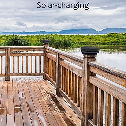 Sumaote 4x4 Solar Post Cap Lights, 160LM 52 LEDs, IP65, Black 4 Pack