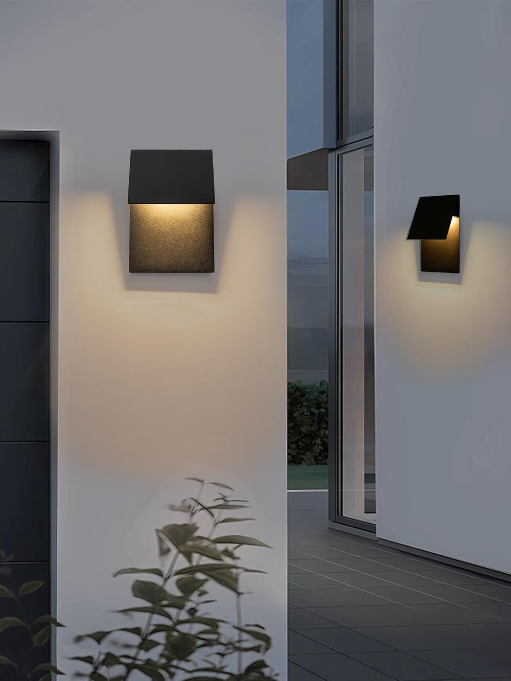 Outdoor Wall Lights Fixture, 11”LED Modern Wall Sconce, 12w Mate Black Exteri...