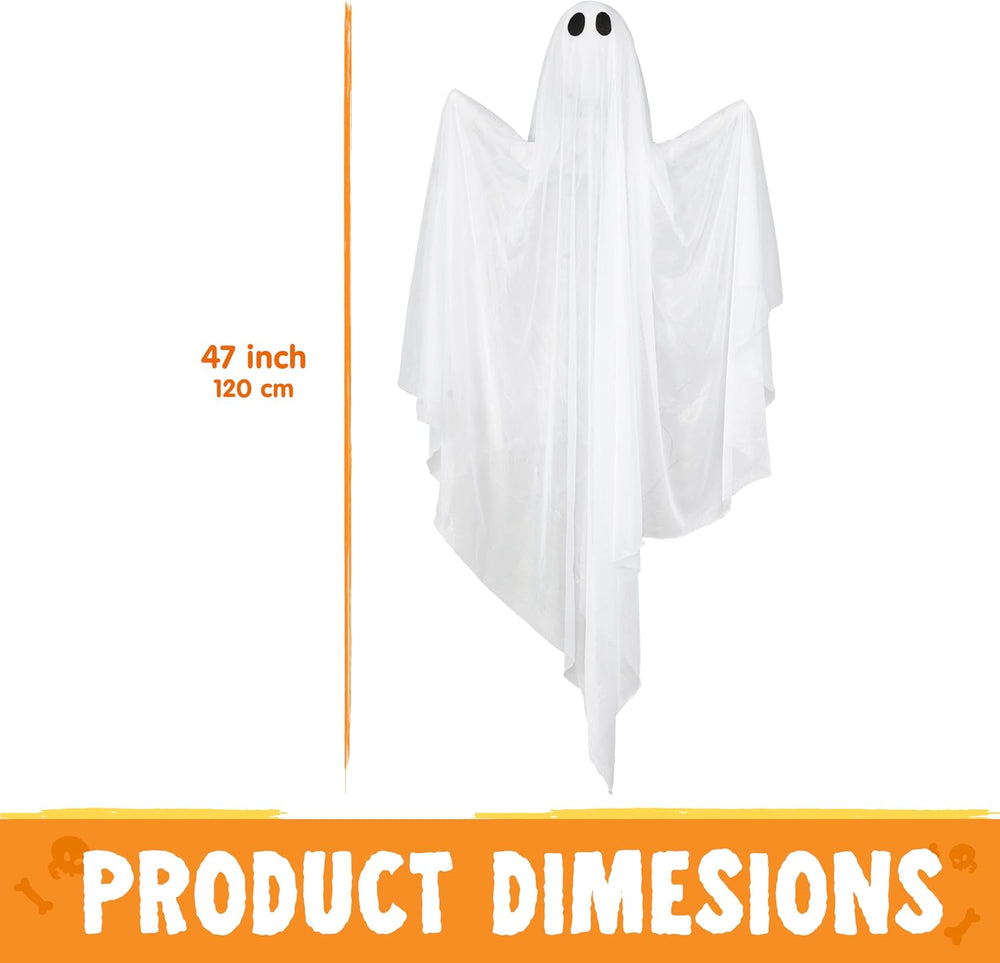 JOYIN 2 Pcs 47” Halloween Hanging Light up Ghost Decorations Outdoor, Hallowe...
