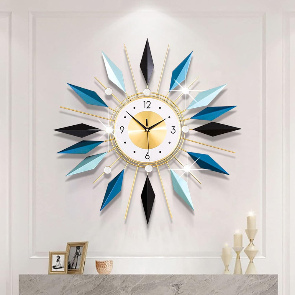Large Wall Clock Modern Decorative Wall Clocks Silent Non-Ticking Bling Big C...