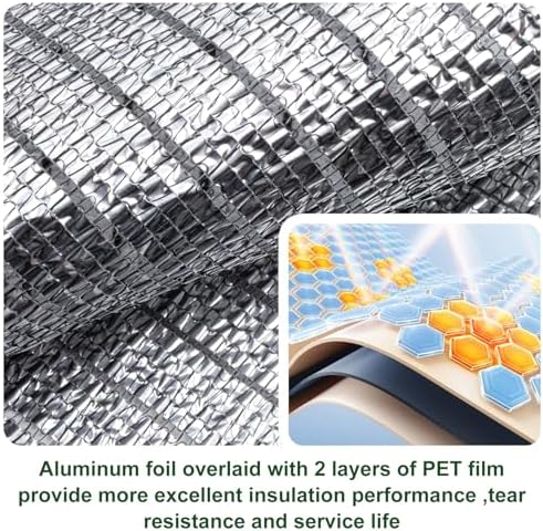 85% Aluminet Shade Cloth, 10x12 FT Heat Reflective Tarp for Blocking Sun