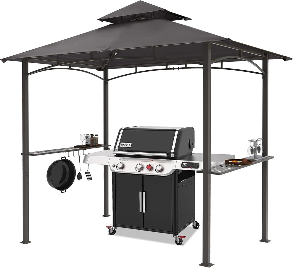 MASTERCANOPY 8 x 5 Grill Gazebo Outdoor BBQ Gazebo Canopy with 2 LED Lights (...