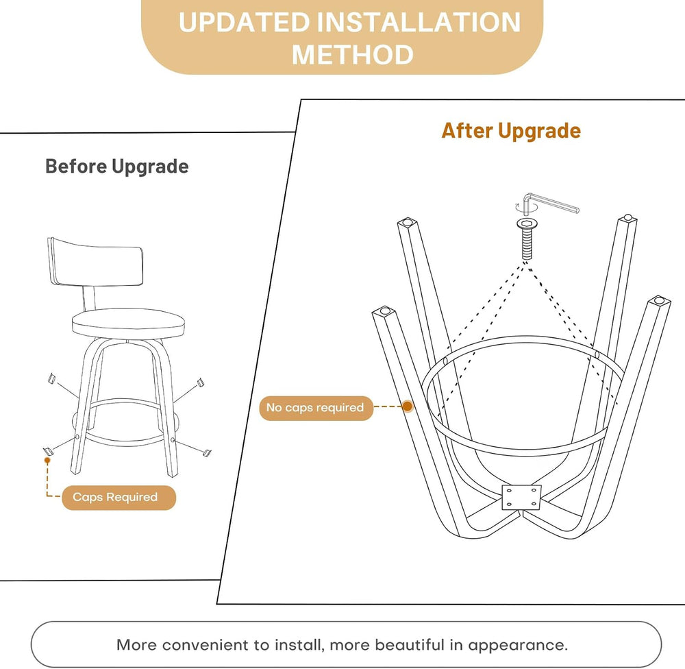 29" Bar Height Swivel Bar Stools Set of 2 with Back, White