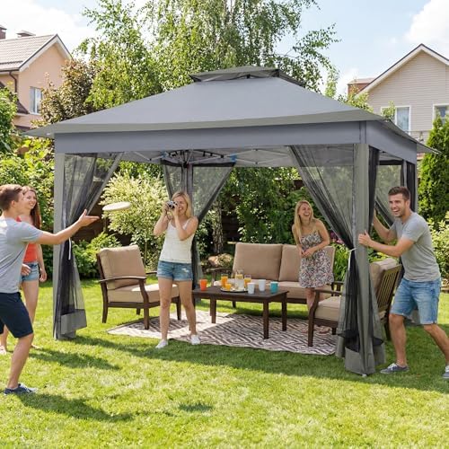 COBIZI 12x12 Pop Up Gazebos On Clearance - Portable Gazebo with Mosquito Nett...