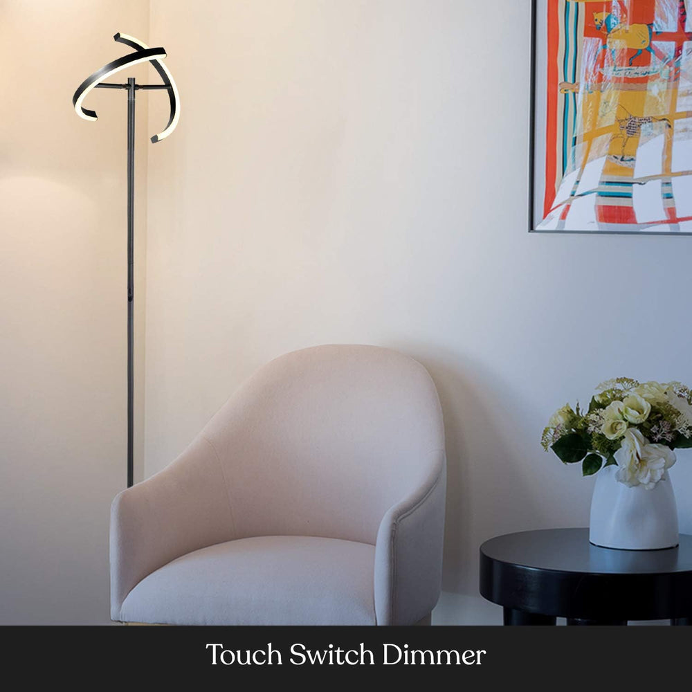 Brightech Halo Split Modern Bright LED Torchiere Floor Lamp for Offices - Dim...