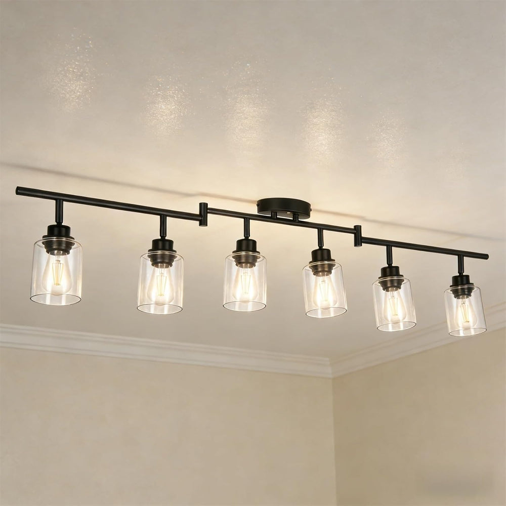 HiBay 6-Light Black Track Lighting Fixture Ceiling, Adjustable Spotlights