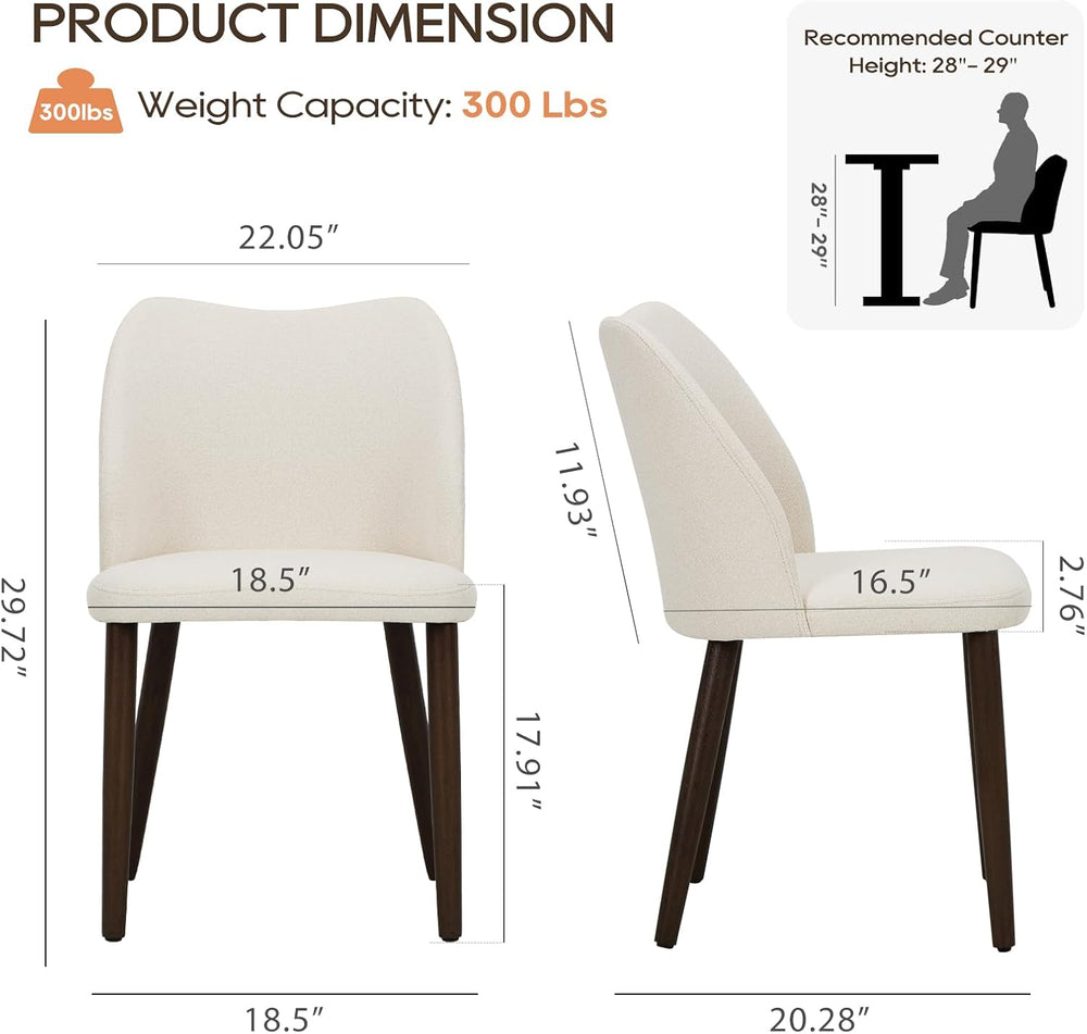 COLAMY Upholstered Dining Chairs Set of 2, Modern Fabric Dining Room Kitchen ...