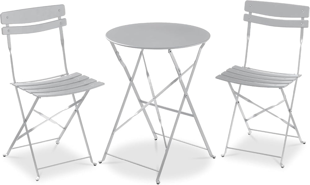 Best Choice Products 3-Piece Bistro Set, Space Saving Folding Design, Solid S...