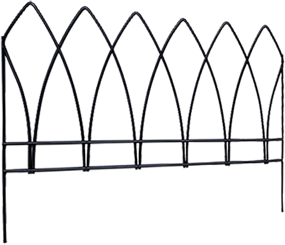 Panacea 89523 Gothic Arch Border Fence, Black, 15" H, Pack of 12