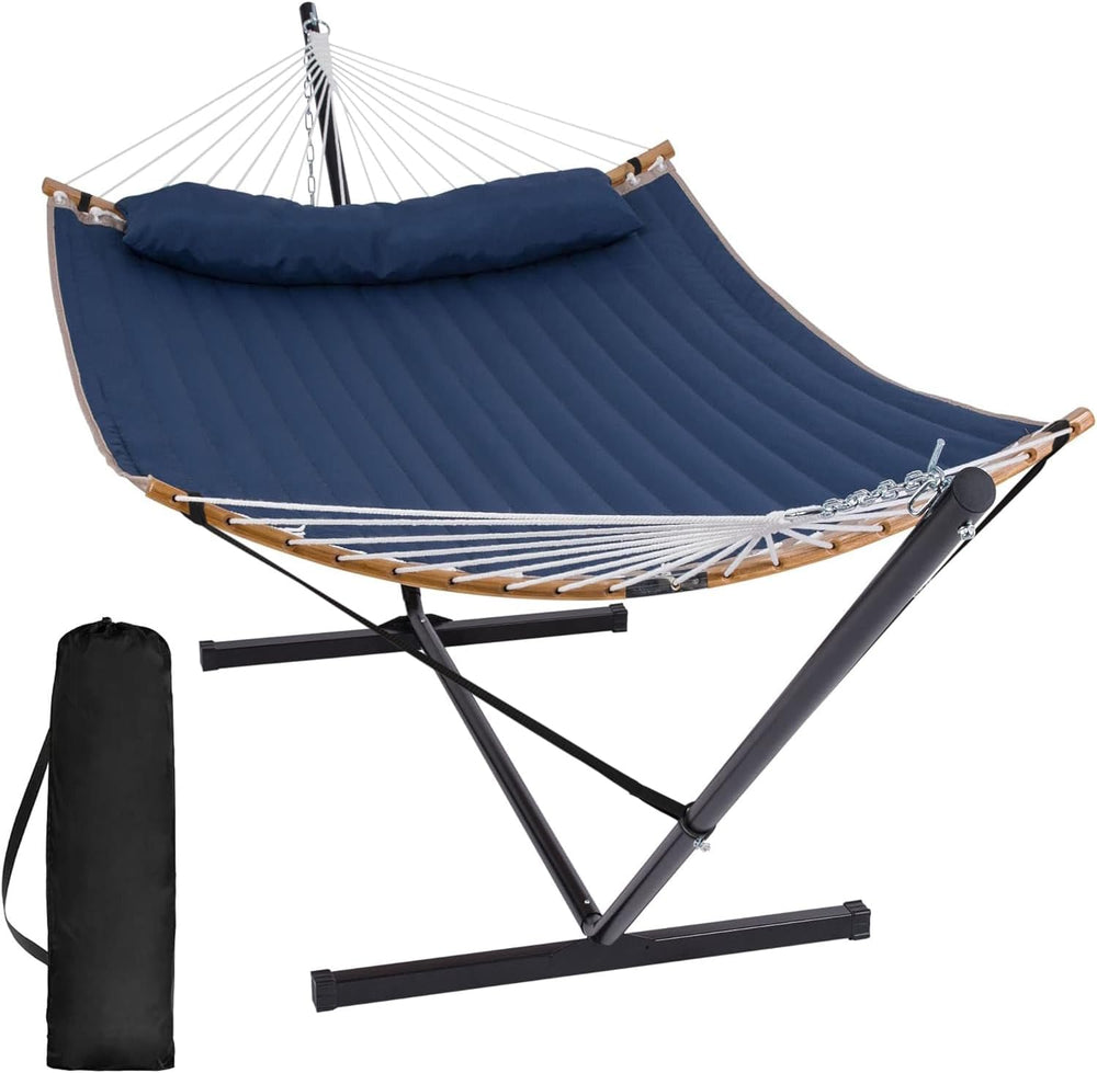 SUNCREAT Portable Outdoor Hammock with Stand, Heavy Duty Hammock with Carryin...