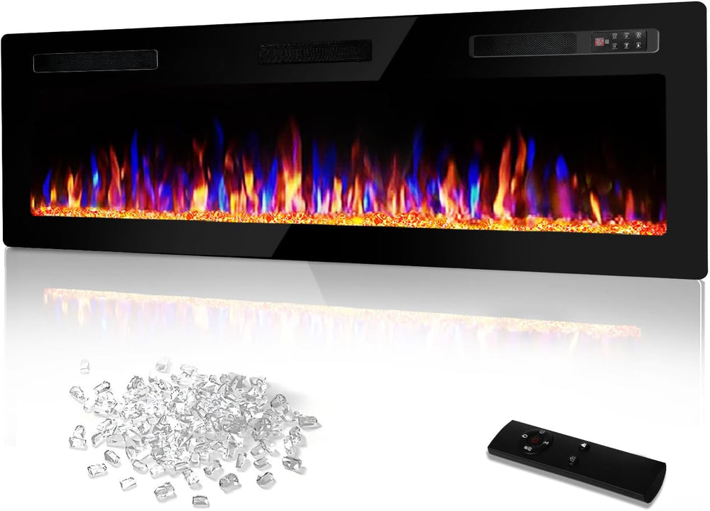 Vitesse 72 Inch Ultra Thin Electric Fireplace-Narrow Bezel Linear Fireplace H...