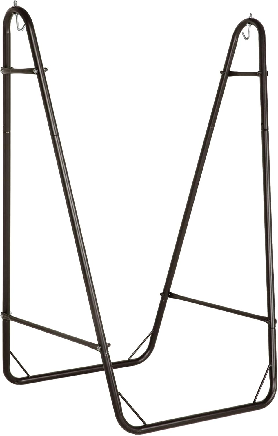 Outsunny Patio Hammock Chair Outdoor with U Shape Stand Brown/Cream White