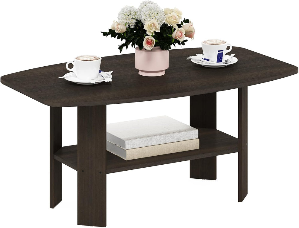 Furinno Simple Design Coffee Table, Dark Brown