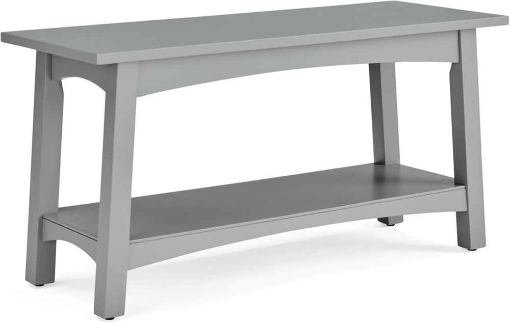 Alaterre Furniture Craftsbury Entryway Bench with Storage Shelf, Gray, 36”