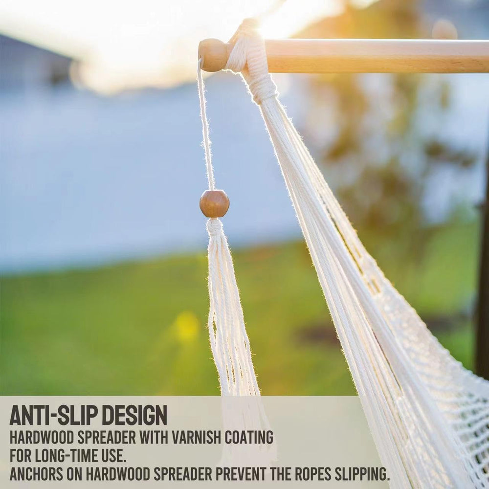 JoyView Hanging Hammock Chair, Caribbean Rope Swing Chair Wood Spreader Bar