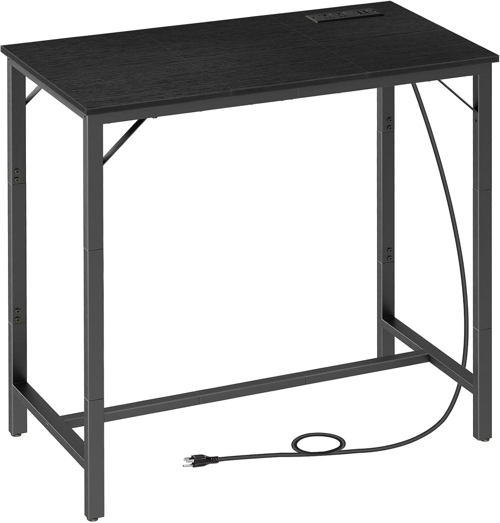 HOOBRO Bar Table with Charging Station, Rectangular Pub Table, High Top Coffe...
