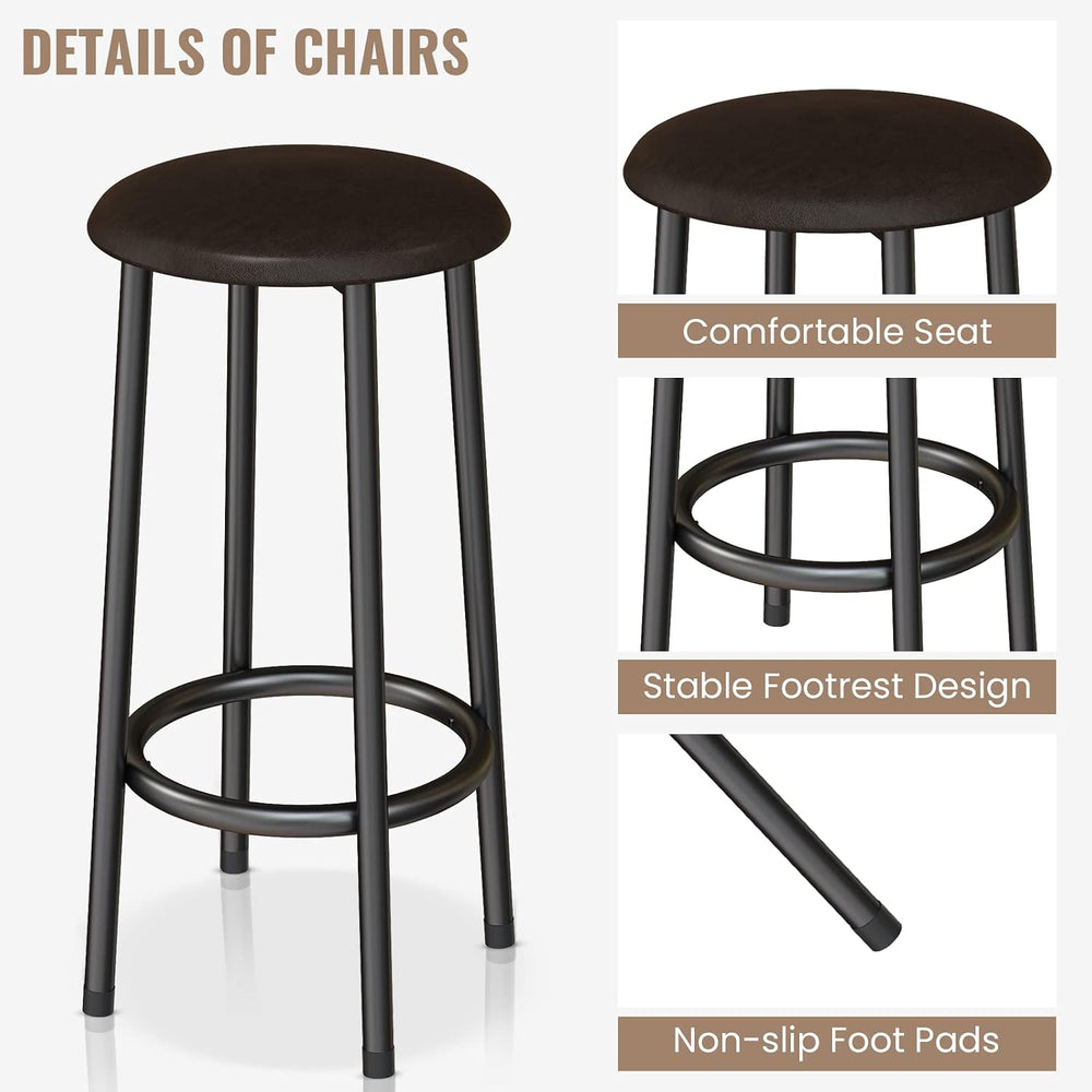 AWQM Kitchen Island with Seating & Storage, Bar Table and Chair Set, White