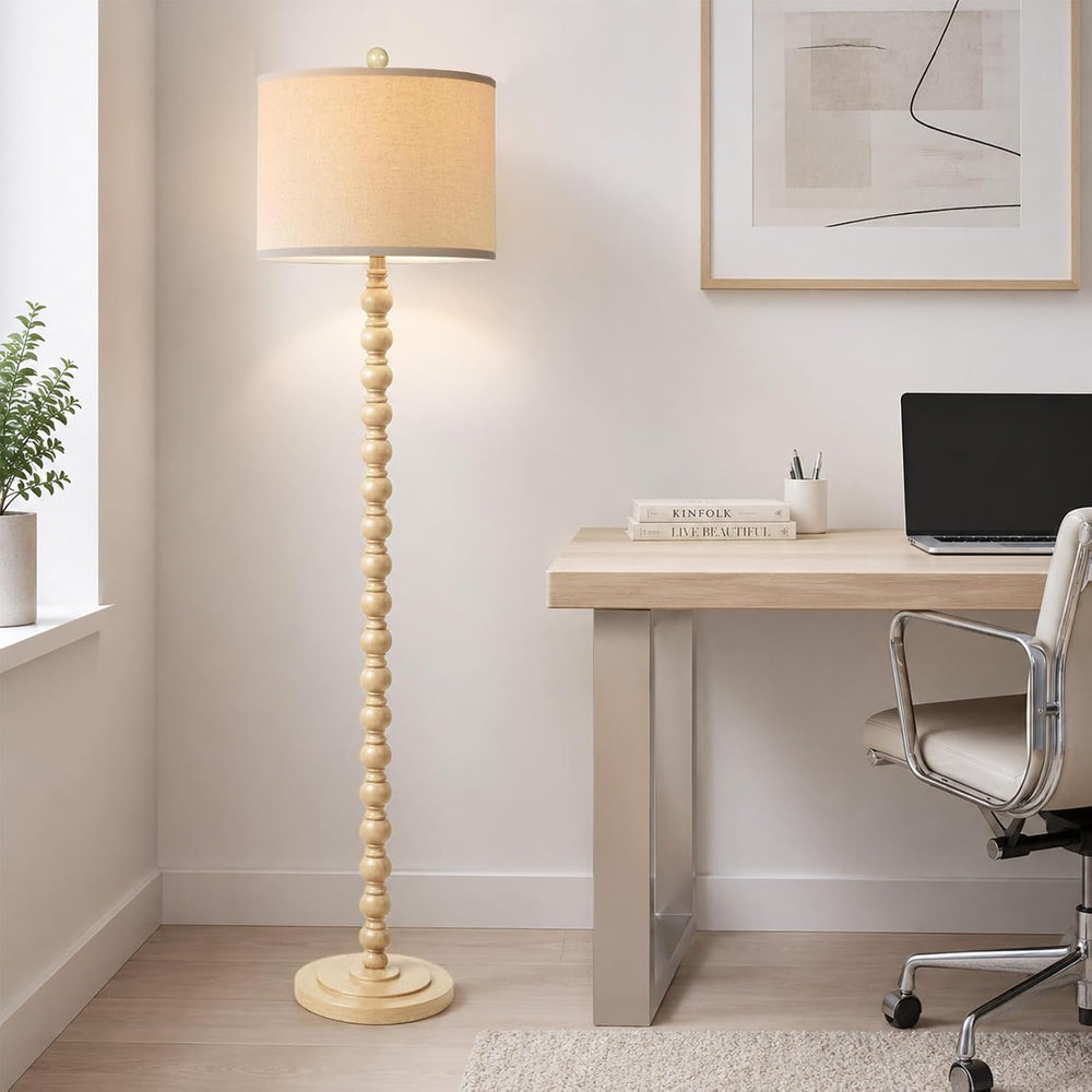 Farmhouse Floor Lamp for Living Room, Tall Standing Lamp with 9W LED Bulb