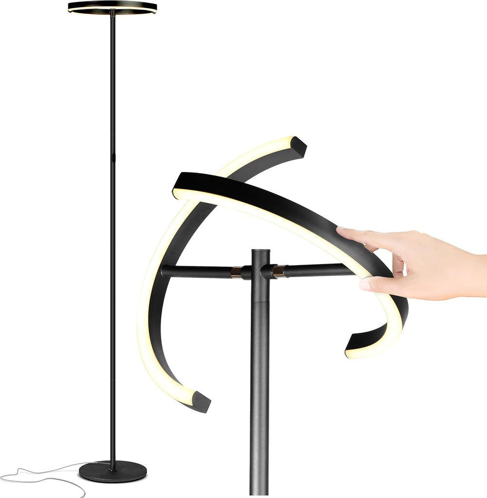 Brightech Halo Split Modern Bright LED Torchiere Floor Lamp for Offices - Dim...