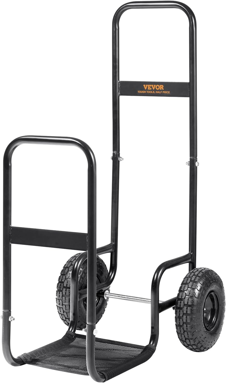VEVOR Log Cart 250 lbs Load Capacity, Outdoor and Indoor Wood Rack Storage Mo...