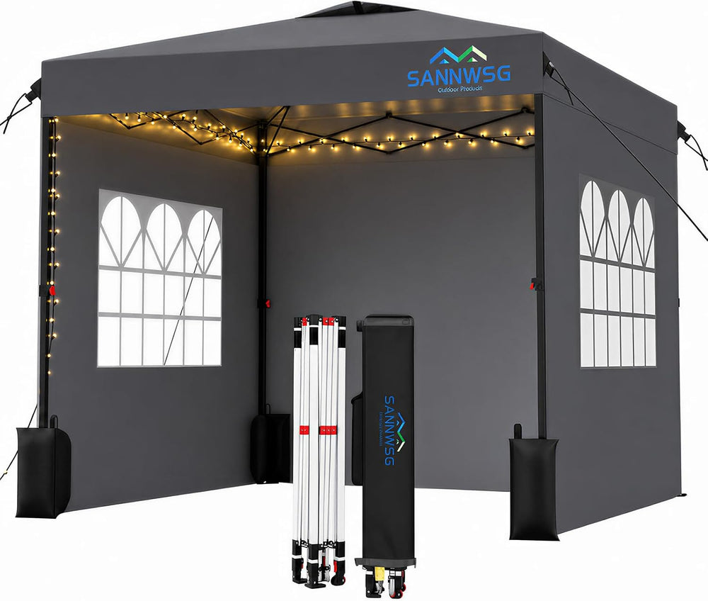 10X10 Pop Up Canopy Tent with 3 Sidewalls,Easy Up Canopy,Commercial Instant S...
