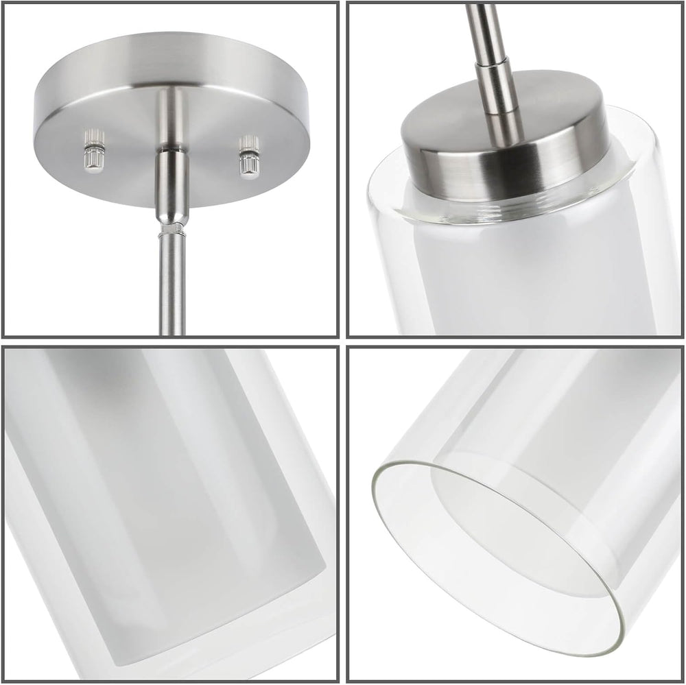 XiNBEi Lighting Modern Pendant Lighting for Kitchen Island Brushed Nickel