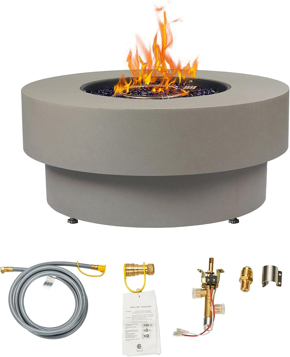 32-inch Outdoor Gas Fire Pit Table with Natural Gas Conversion Kit, 50,000BTU...