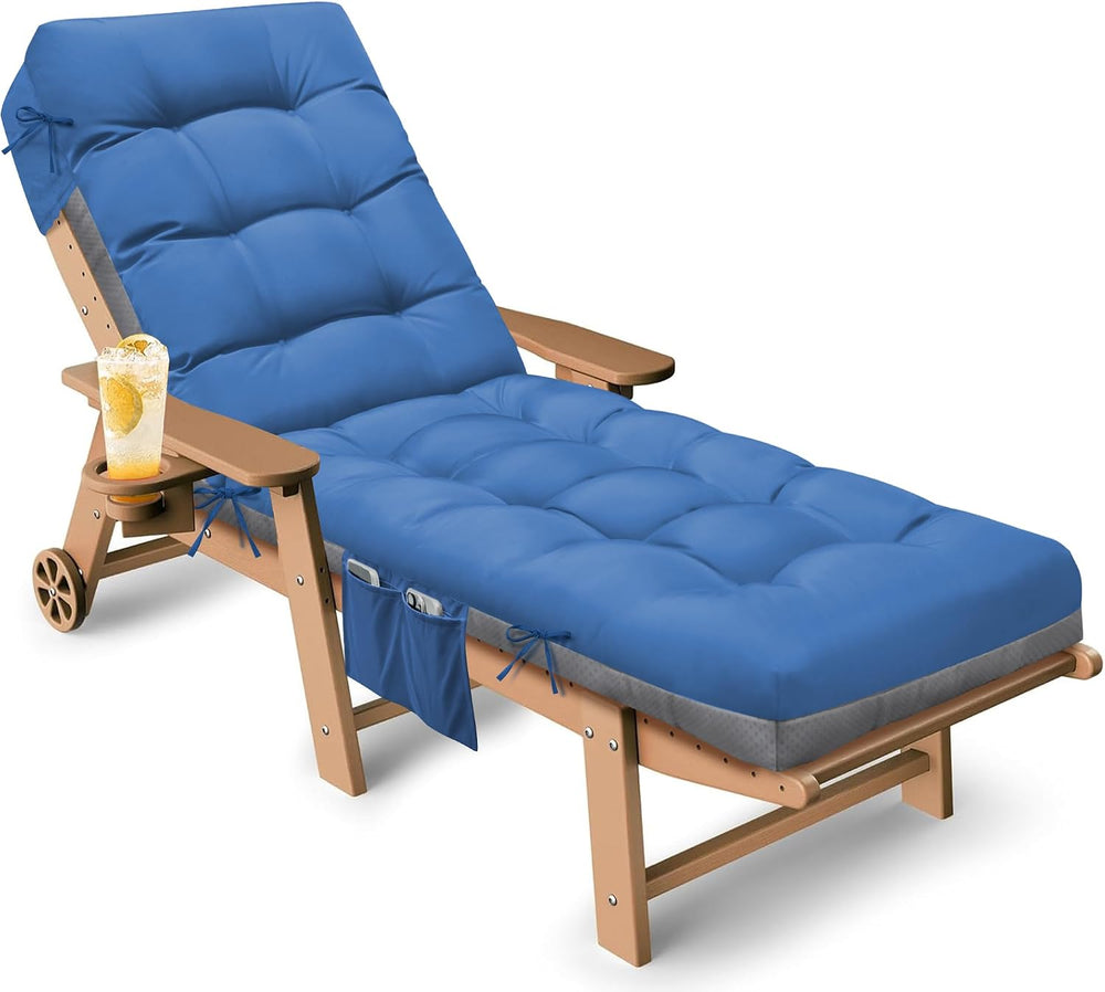 Outdoor Lounge Chair Cushion, Waterproof Replacement Chaise Lounge Cushions f...