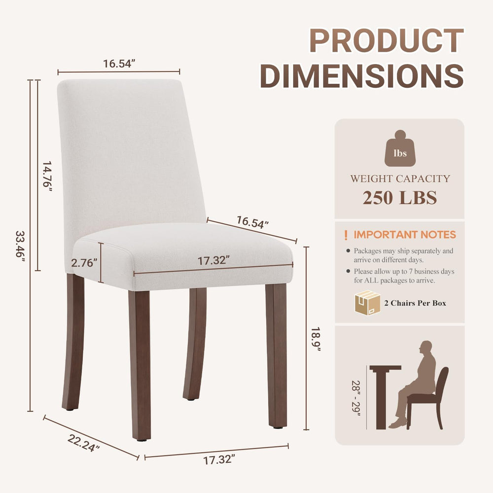 MALOL Modern Dining Chairs Set of 4, Upholstered Kitchen Chairs with High Bac...
