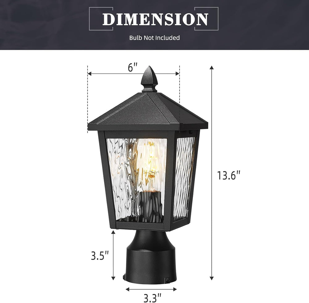 zeyu 13.6 Inch Outdoor Light Fixture for Post, Exterior Post Light Fixtures f...