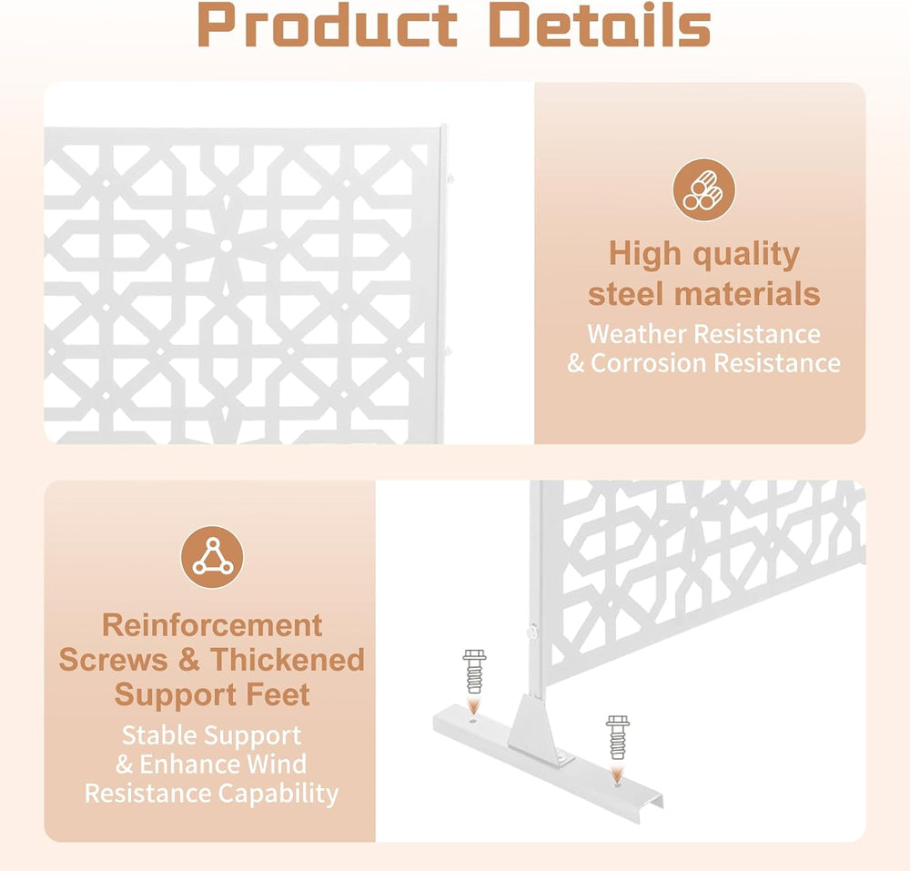 Outdoor Privacy Fence Screen,Freestanding Privacy Screen & Panels with St...
