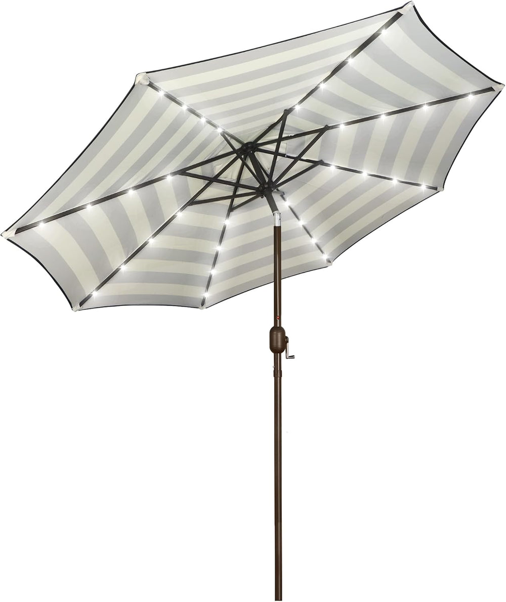 Blissun 9 ft Solar Umbrella, Patio Umbrella with 32 LED Lights, Table Market ...