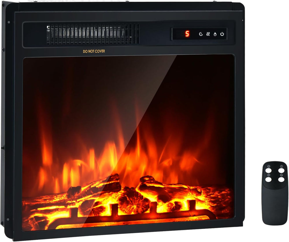 Giantex 18" Electric Fireplace Insert Heater, Wall Recessed/Mounted Fire...
