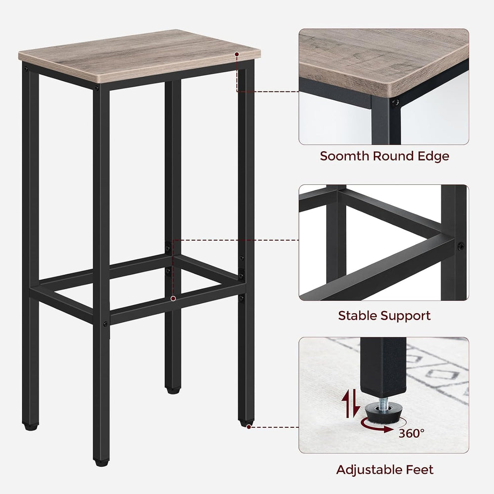 MAHANCRIS Set of 2 Bar Stools, 29.5" Tall Counter Bar Stools, Kitchen Br...