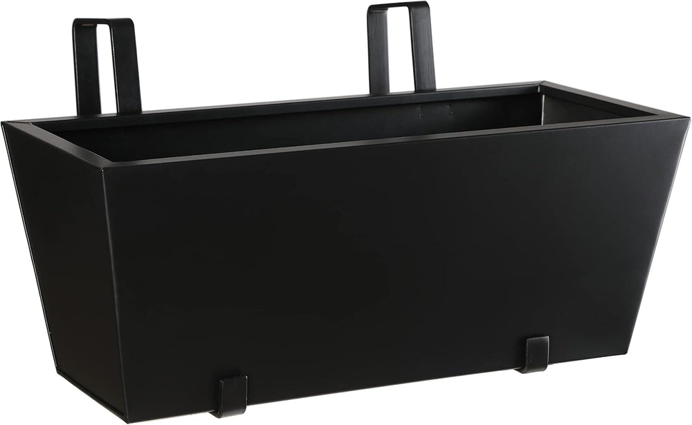 BIRDROCK HOME 1pk Metal Railing Planter - Balcony Flower Box - Deck Rail Boxe...