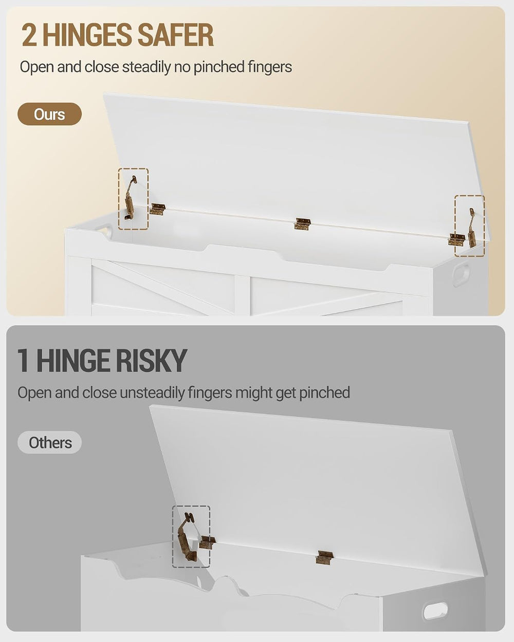 Hzuaneri 47.2" Wooden Storage Chest Extra Large | 59 Gal | White