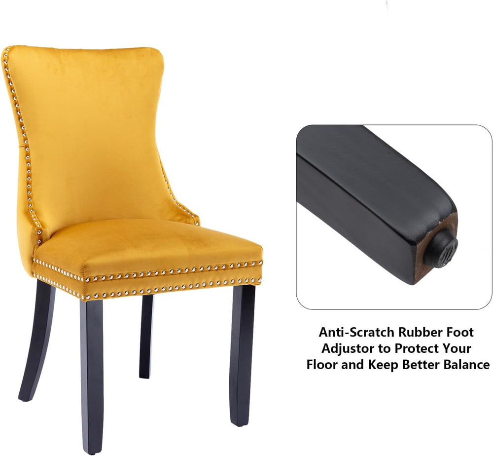 Setawix Velvet Upholstered Dining Chair Set of 6,Modern Mid Century Kitchen A...