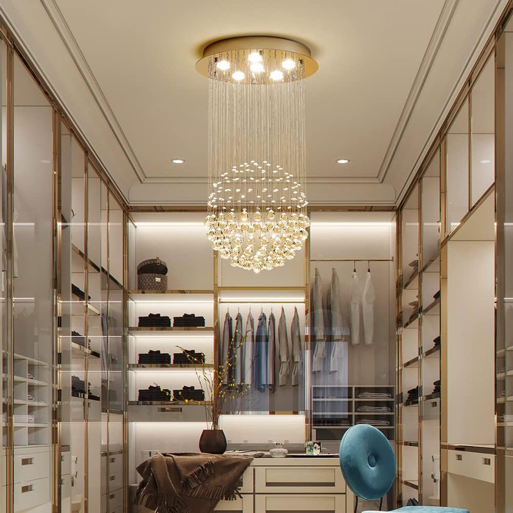 Saint Mossi Chandelier Modern K9 Crystal Raindrop Chandelier Lighting Flush m...