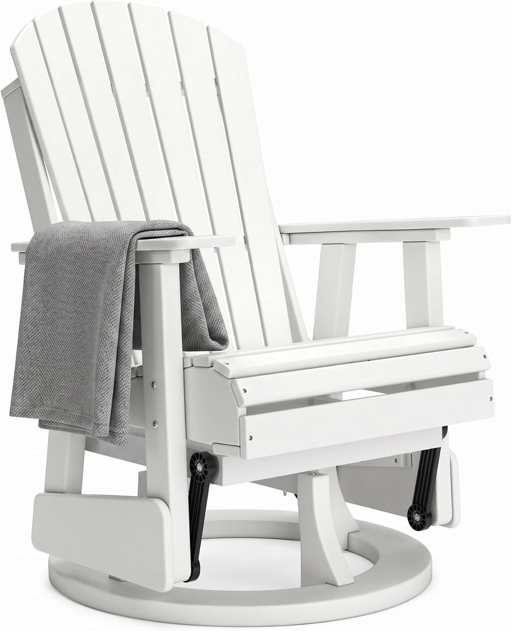 Signature Design by Ashley Outdoor Swivel Glider Adirondack Chair, White