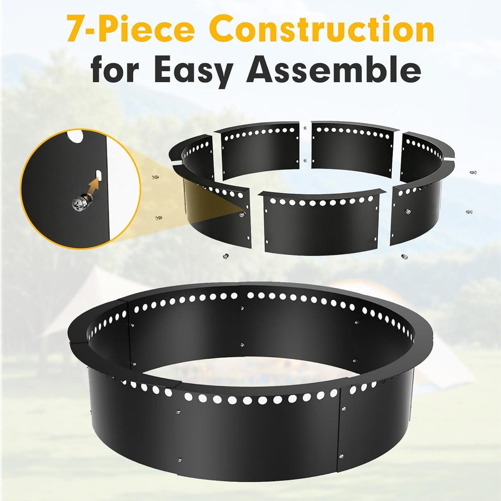 Smokeless Fire Pit Ring, 32 inch Outer/28 inch Inner Outside Fire Pit, Heavy ...