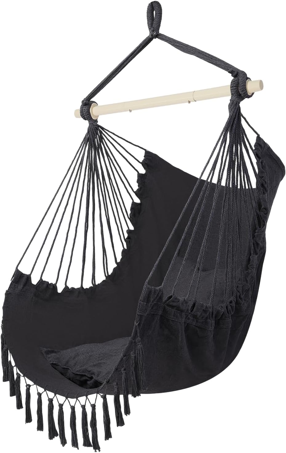 ONCLOUD XXL Hammock Chair Macrame Hanging Rope Swing Seat w/Side Pocket, Incl...
