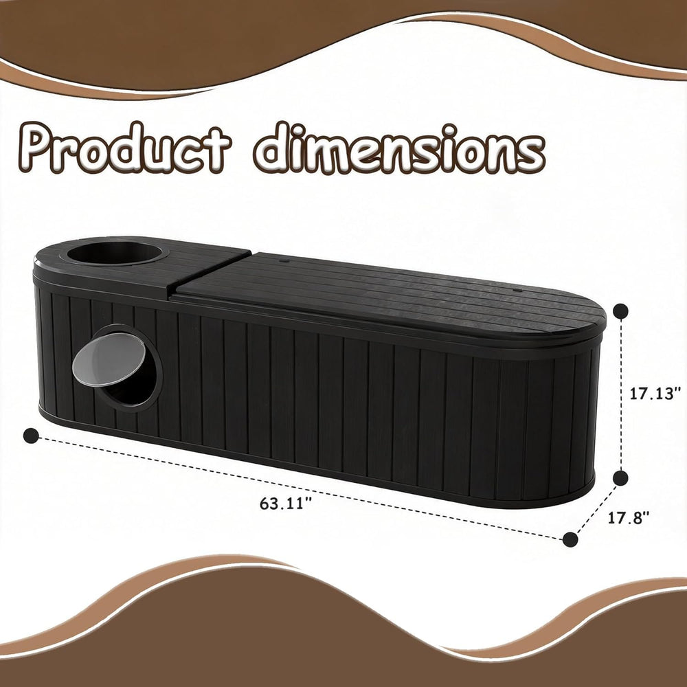 60 Gallon Storage Bench Deck Box Resin Patio Furniture with Armrest, Waterpro...
